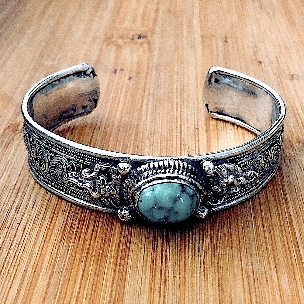 $264  Vintage Estate Sterling Silver Cuff  No Marks